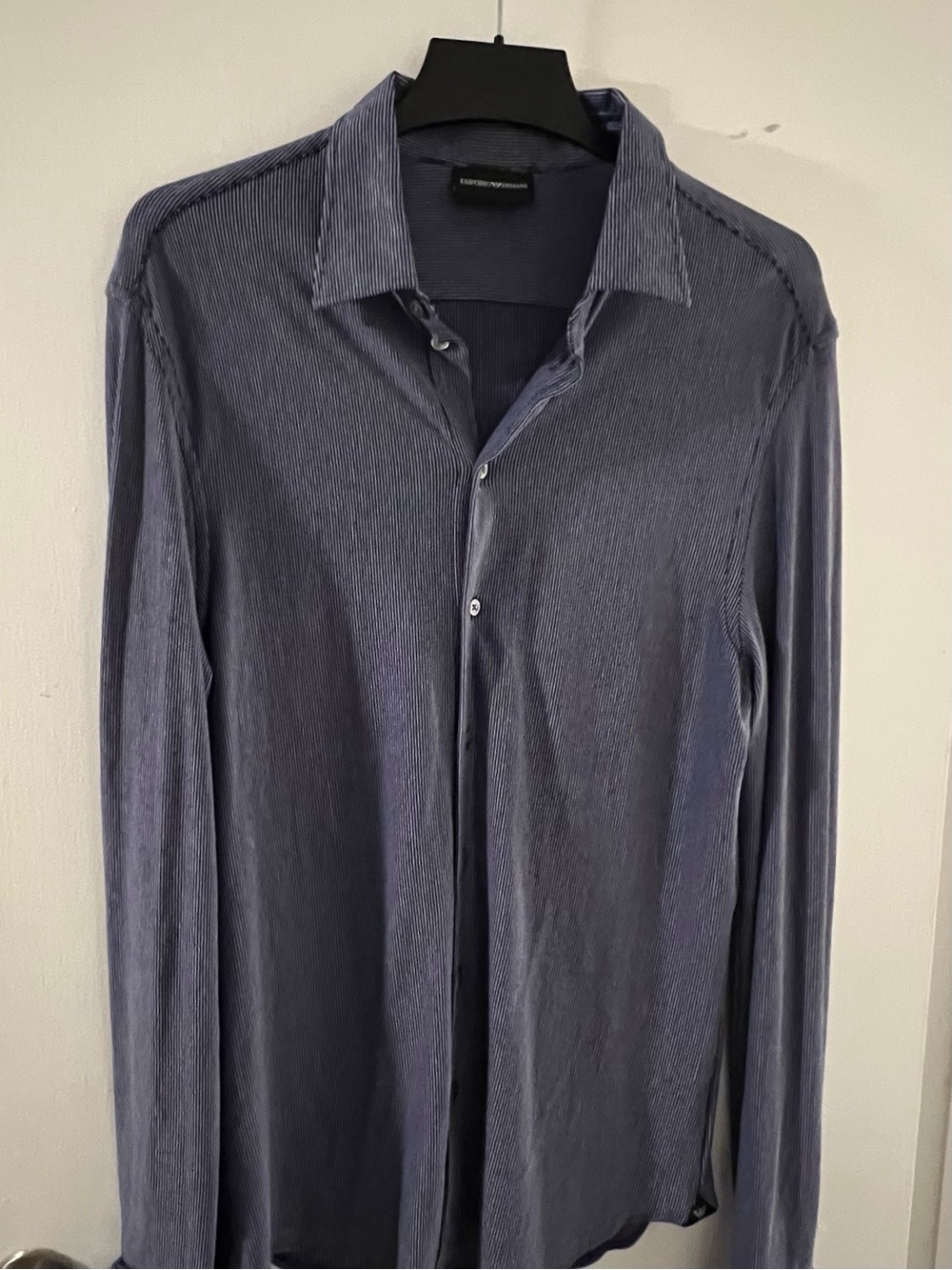 Emporio Armani Men's Long-Sleeve Button Shirt - Blue
